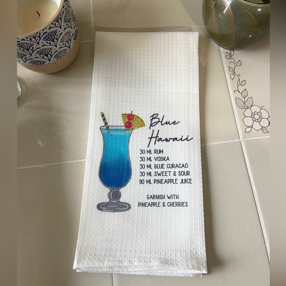 4/$15 Blue Hawaii Cocktail Kitchen Towel